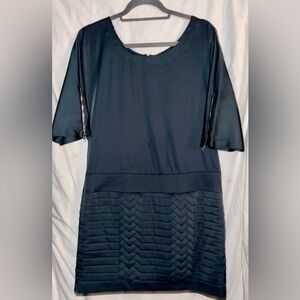 Phoebe Couture Cocktail Evening Black Dress Unique Pleated Detail Size 10 New